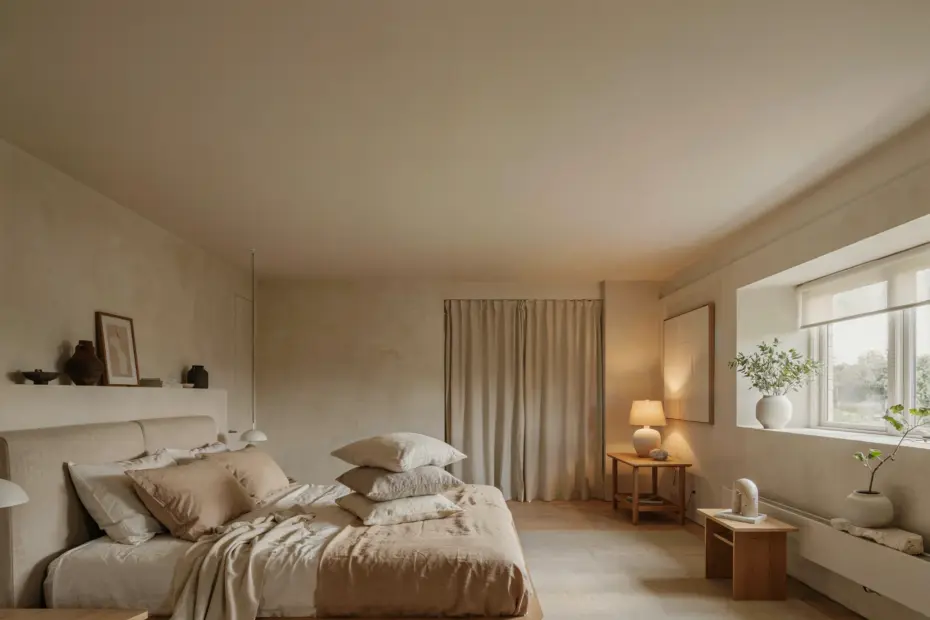 Contemporary Rustic Master Bedroom | Private Holiday Home Inspiration from Quinta do Lago