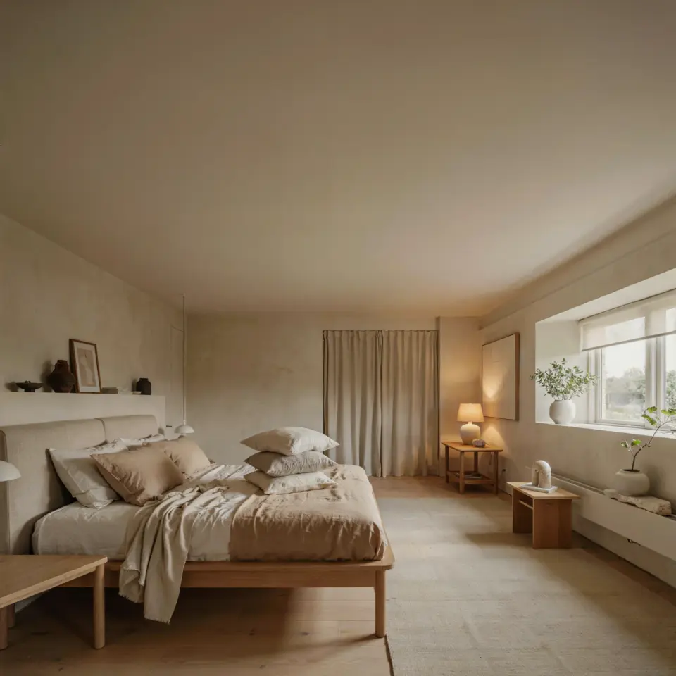 Contemporary Rustic Master Bedroom | Private Holiday Home Inspiration from Quinta do Lago